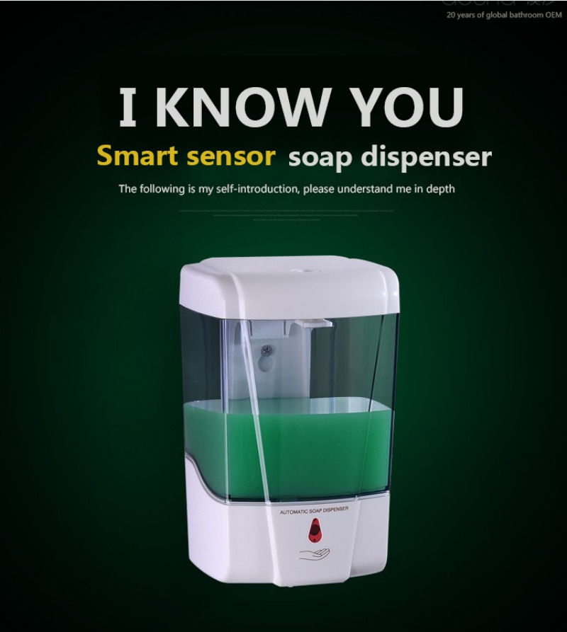 300/700ml Wall Mounted Automatic Sensor Liquid Soap Dispenser induction Hands Free Washer Touchless Sanitizer kitchen bathrooms
