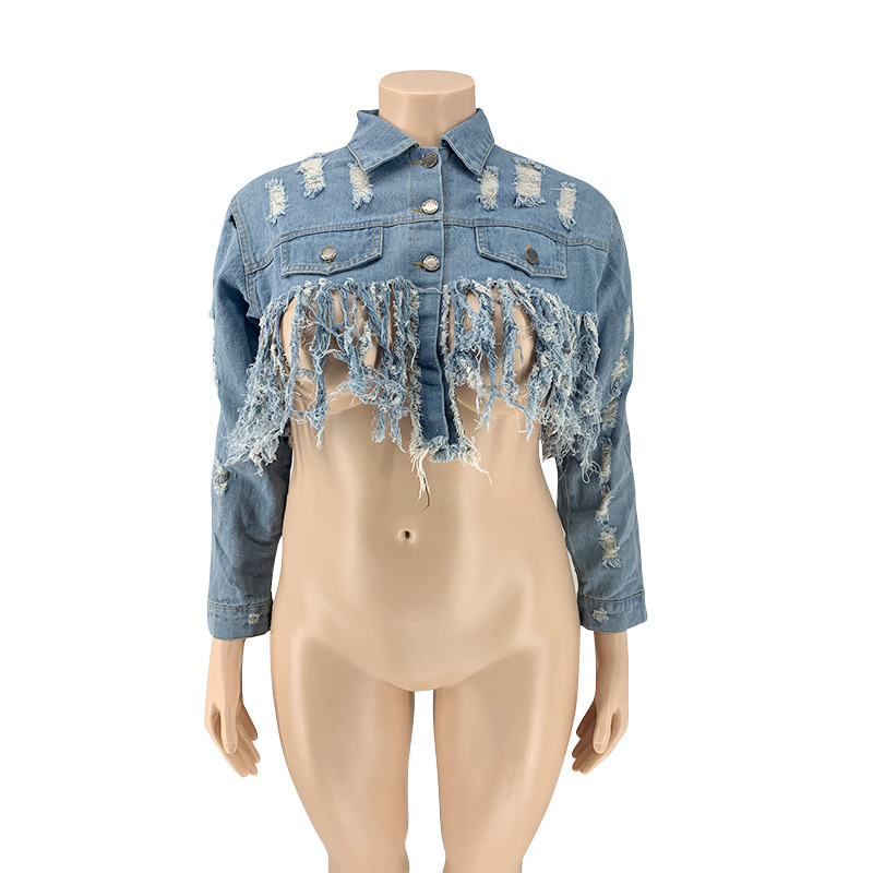 Denim Jacket Women Over Sized Plus Size 4XL 5XL Veste Jean Femme Veste En Jean Courte Chaqueta Mujer Chaquetas Vaqueras De Mujer