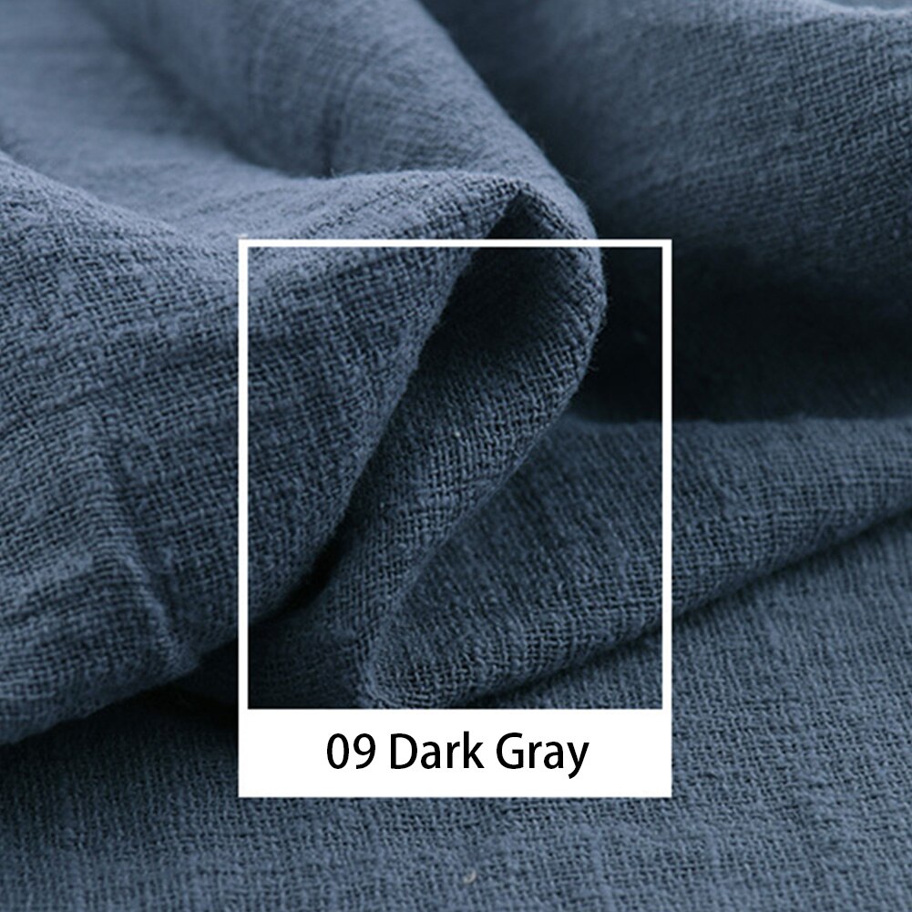 5 Meters Linen Fabric Cotton Organic Material Pure Natural Feel Flax Cambric Eco DIY Soft Clothes Patchwork Fabric Anti-static: Dark Gray