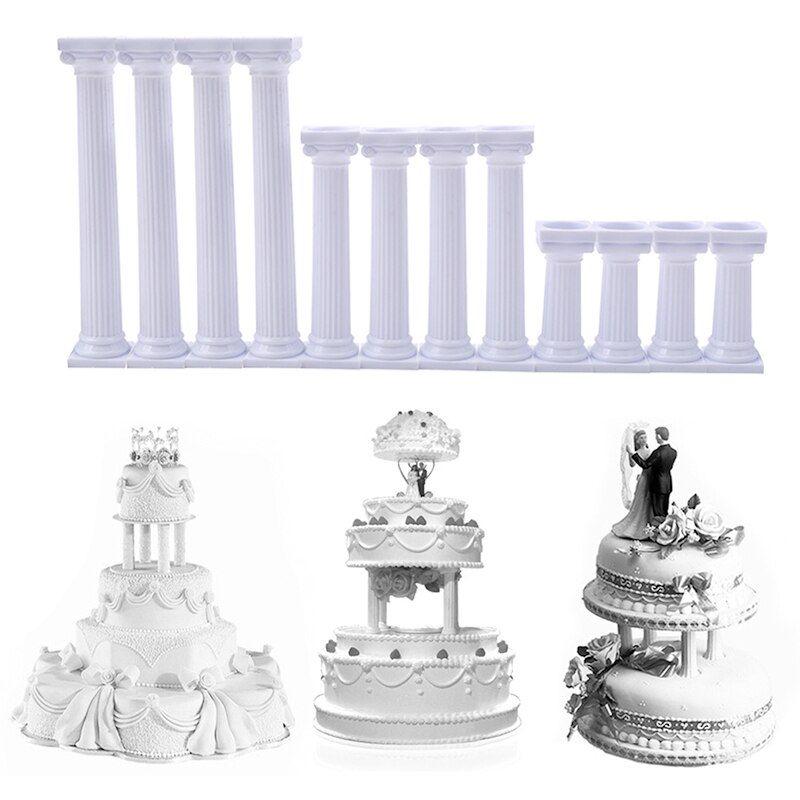 4 unids/set blanco griego Pilares de Día de San Valentín de pastel de separador de soporte decoración de la torta de boda está Fondant apoyo molde