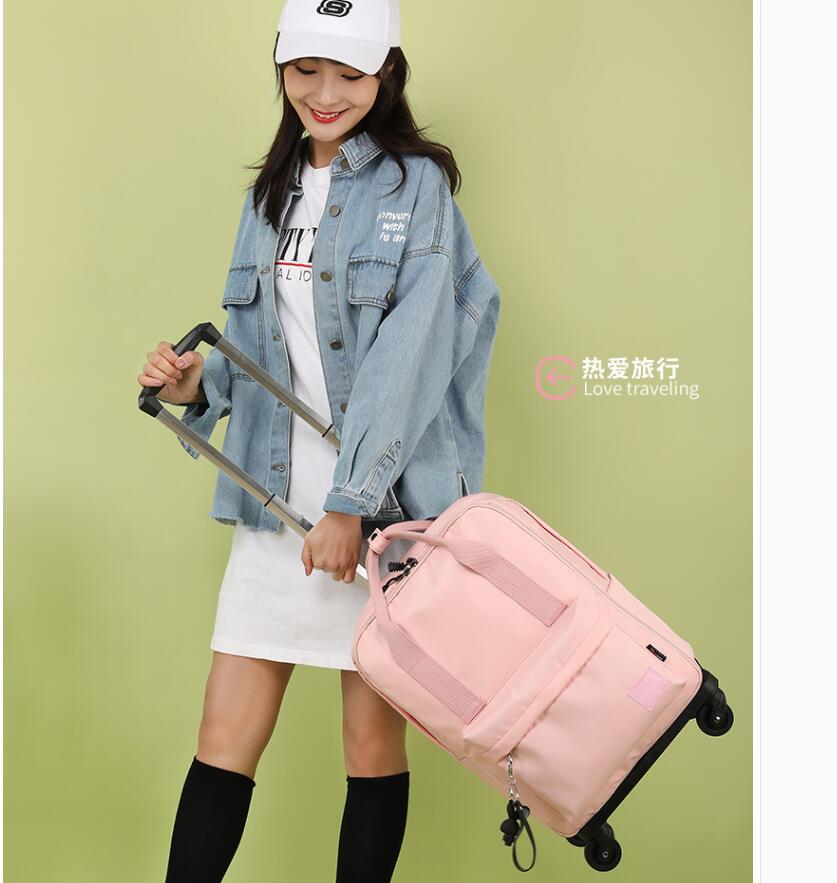 Women Travel Trolley backpack with wheels Trolley bag luggage suitcase for women School Wheeled Backpack carry on hand luggage