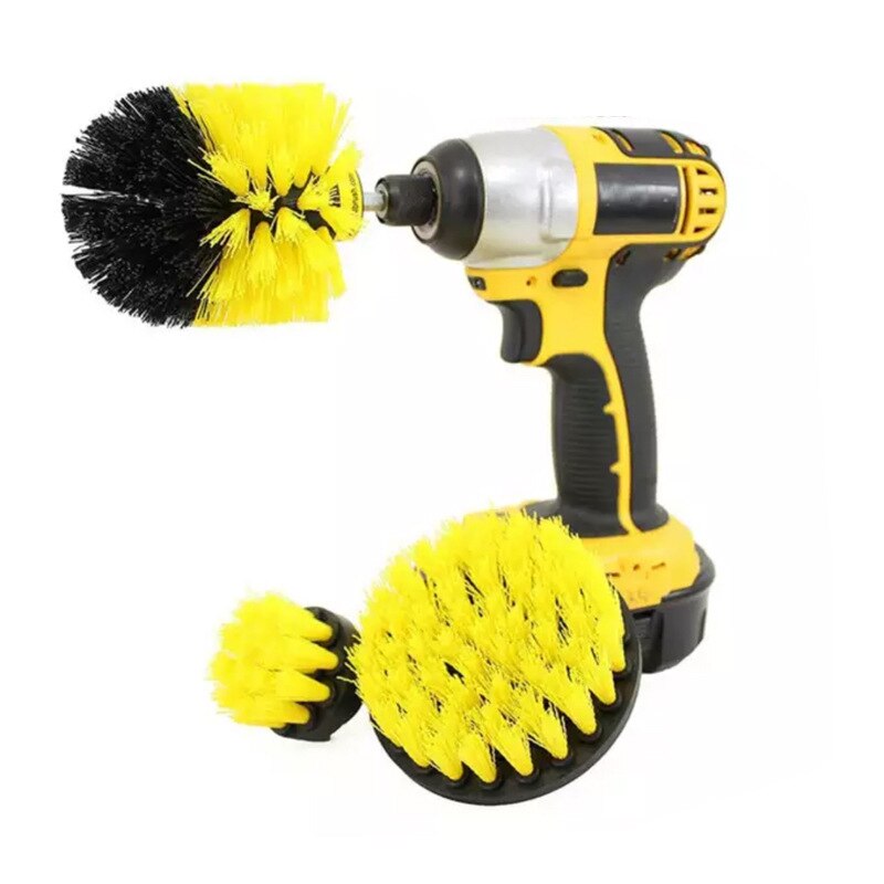 Power Scrubber Brush Set for Bathroom Drill Scrubber Brush for Cleaning Cordless Drill Attachment Kit Power Scrub Yellow