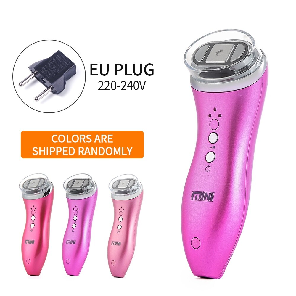 HIFU Ultrasound Bipolar RF Facial Neck Skin Lifting Massager Anti Wrinkle Tightening High-energy Fast Focus Face Beauty Machine: Purple EU PLUG