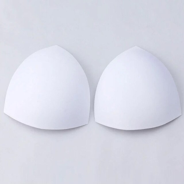 2Pcs 1pair Thick Sponge Bra Pads Push Up Breast Enhancer Removeable Bra Padding Inserts Cups for Swimsuit Bikini Padding