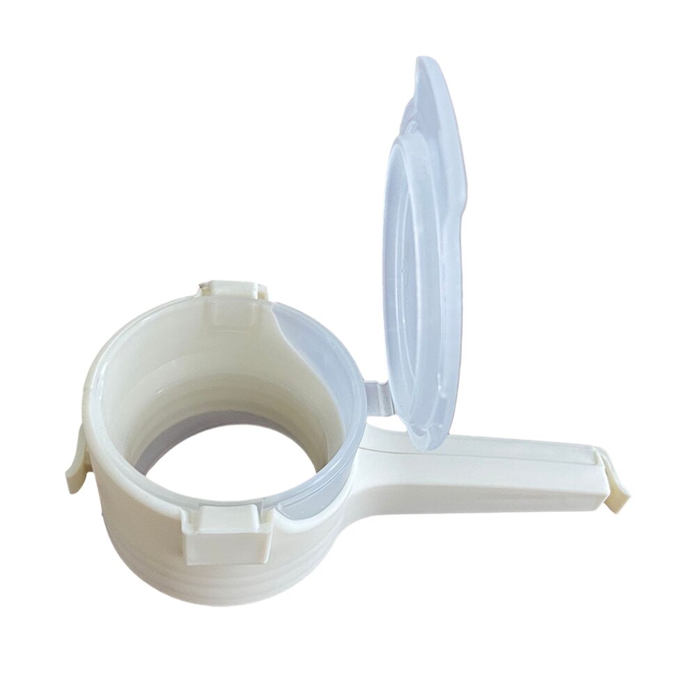 Contenedor de comida portátil, abrazadera de mantenimiento fresco, bolsa de cereales, utensilios de cocina, Clip de sellado multifuncional para granos, Ahorrador doméstico: Beige