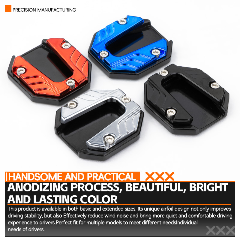 Universal motocicleta bicicleta kickstand extensor base pé suporte lateral extensão pé almofada suporte placa de estacionamento acessórios moto