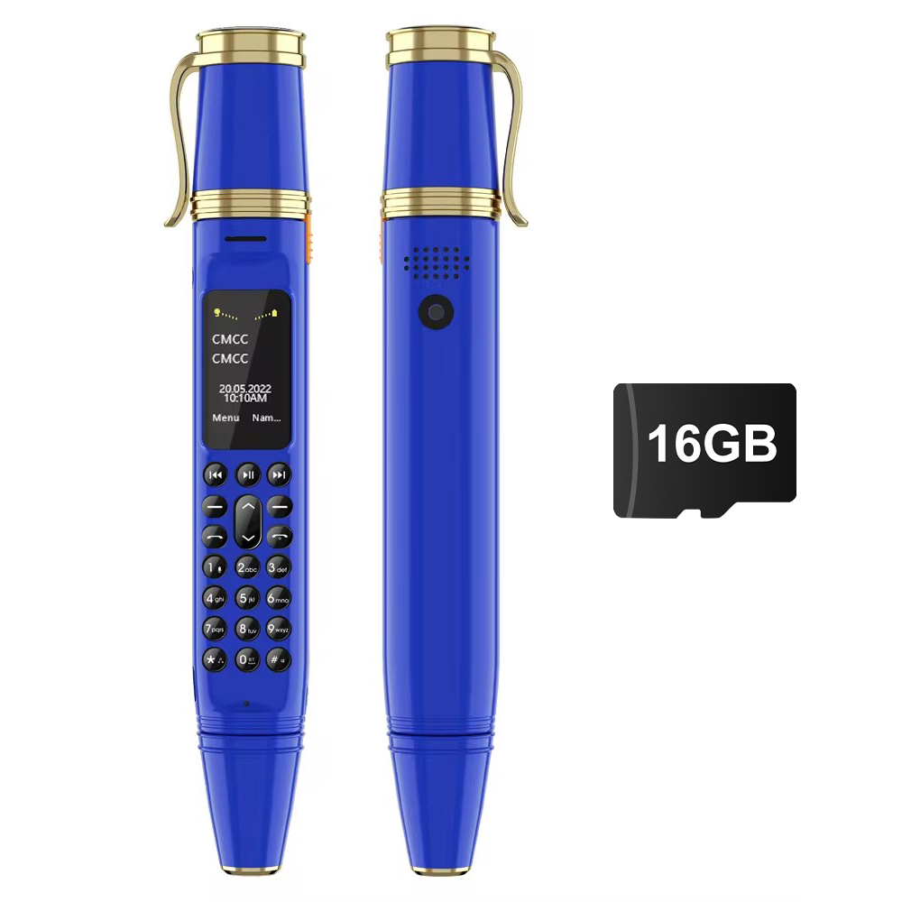Servo  bm111 stifttelefon, tragbarer Ventilator, 3-- in- -1- praktisch, Dual-sim-bluetooth-wählgerät mit aufnahmefunktion, magischer sprachausgabe, stifttelefon, Original: Blau