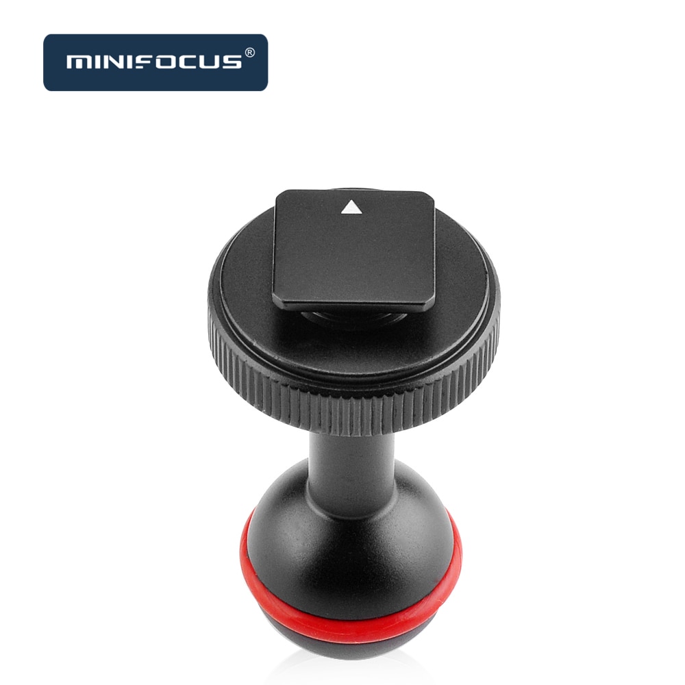 MINIFOCUS Cold Shoe Ball Mount Arm Base Adapter Turnable for Diving Housing Arm System Underwater Photography