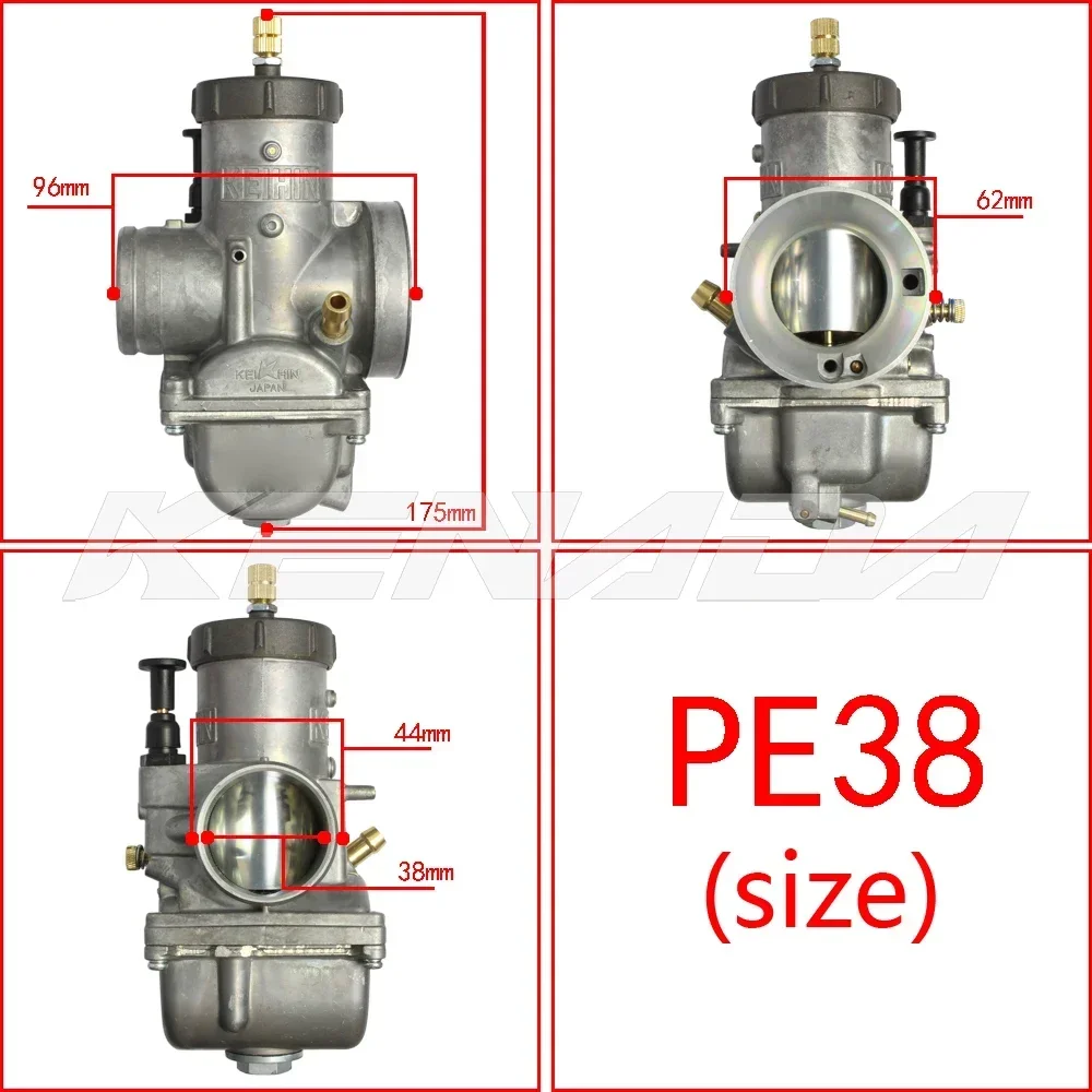 Racing Carburetor Keihin Pwk 38 '98 33/34/35/36/38/40/42mm For KTM 380 EXC 12 LT USA 1998 ATV motorcycle: Silver