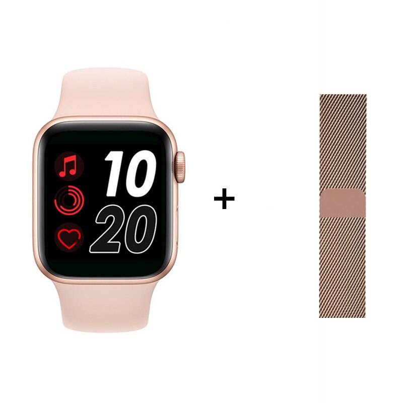 IWO MAX 2 X7 Bluetooth Smart Watch Call Full Touch Screen Sports Fitness Tracker Heart Rate Blood Pressure Smartwatch Pedometer: X7 Pink set watch