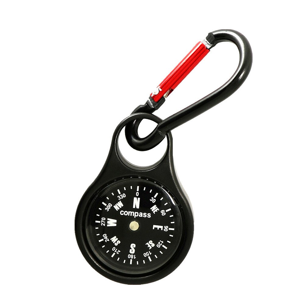 1pcs Compass Carabiner Zinc Alloy Practical Keychain Compass Clip Snap Hook Luggage Tags for Outdoor Hiking Backpacking Camping: Default Title