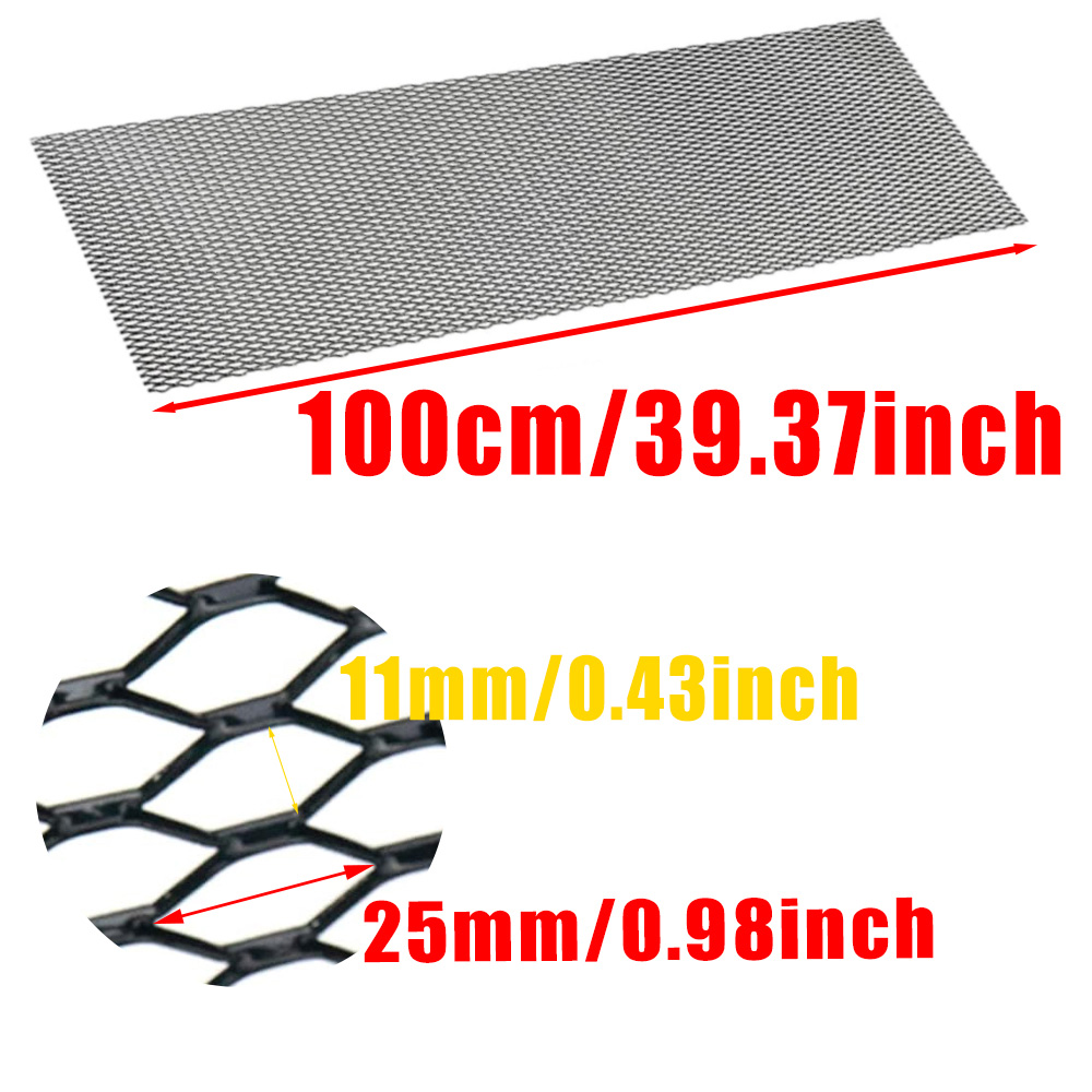 1pc 100 cm x 33 cm / 39.37 inch x 12.99 inch Car Grill Mesh Sheet for Most Vehicle Bumpers, Body Kits, and Grille Openings: Champagne
