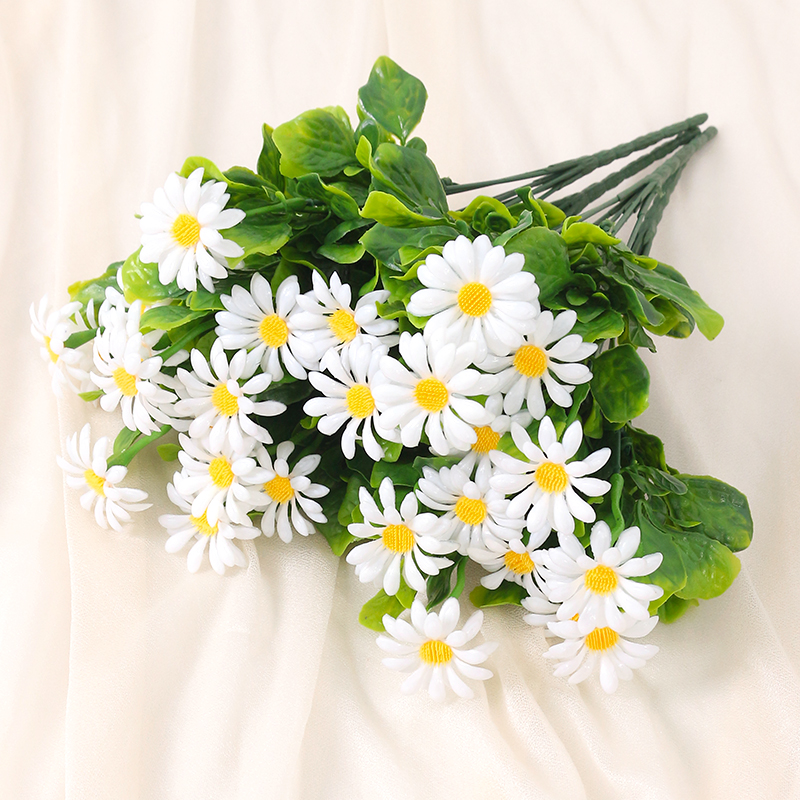Flores Artificiais, Resistente UV, Plantas Plásticas Rápidas Coloridas, Casa, Casamento, Janelas, Decoração ao ar livre, DIY, 33cm: Bege