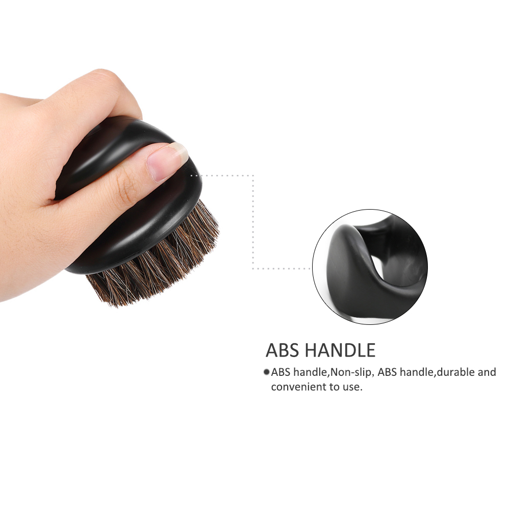 Anillo de barbería, cepillo para el pelo, cerdas de caballo, cepillo para Barba, cepillo de afeitar para hombres, cepillos portátiles para Barba de peluquero, cepillo de limpieza Facial para salón