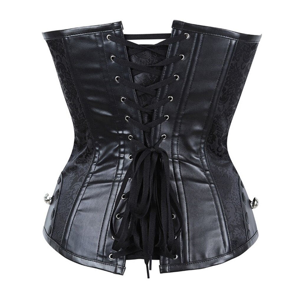 NEMOLEMON – Bustier Sexy en acier désossé pour femmes, Punk, vêtements gothiques, Corset à lacets, Corset noir, Lingerie