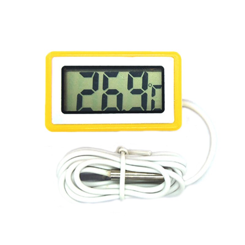 Portbale Digital LCD Thermometer Waterproof Water Submersible Precision Electronic Termometers With Probe Measuring Temperature#: yellow with Probe