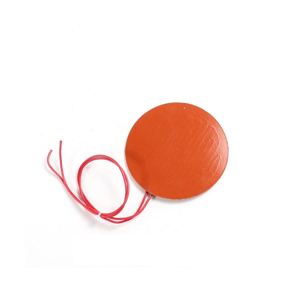 Round 100mm 5V 12V 24V Silicone Heating Pad Electric Silicone Rubber Heat Mat Heated Bed Plate Flexible Waterproof 3D Printer