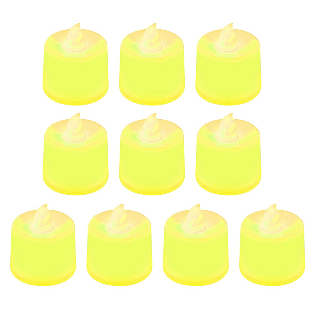 1pcs Flameless Amber Candles Electronic Led Candle Light / Yellow Led Tea Lights / Romantic Home Love Decoration Candle Wax: Yellow