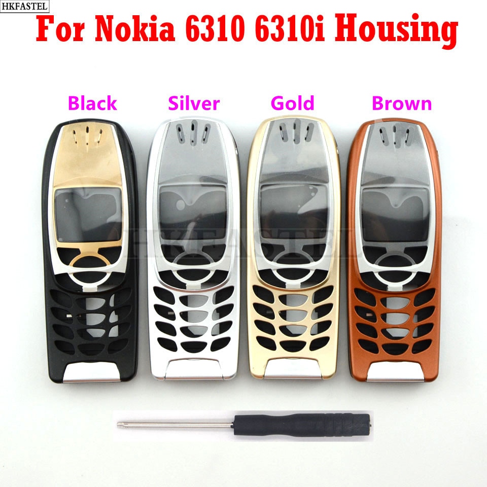 Brandnew Voor Nokia 6310 6310i Mobiele Telefoon 5A Behuizing Cover Case (Geen Toetsenbord) zwart Zilver Goud Bruin Gratis Tool