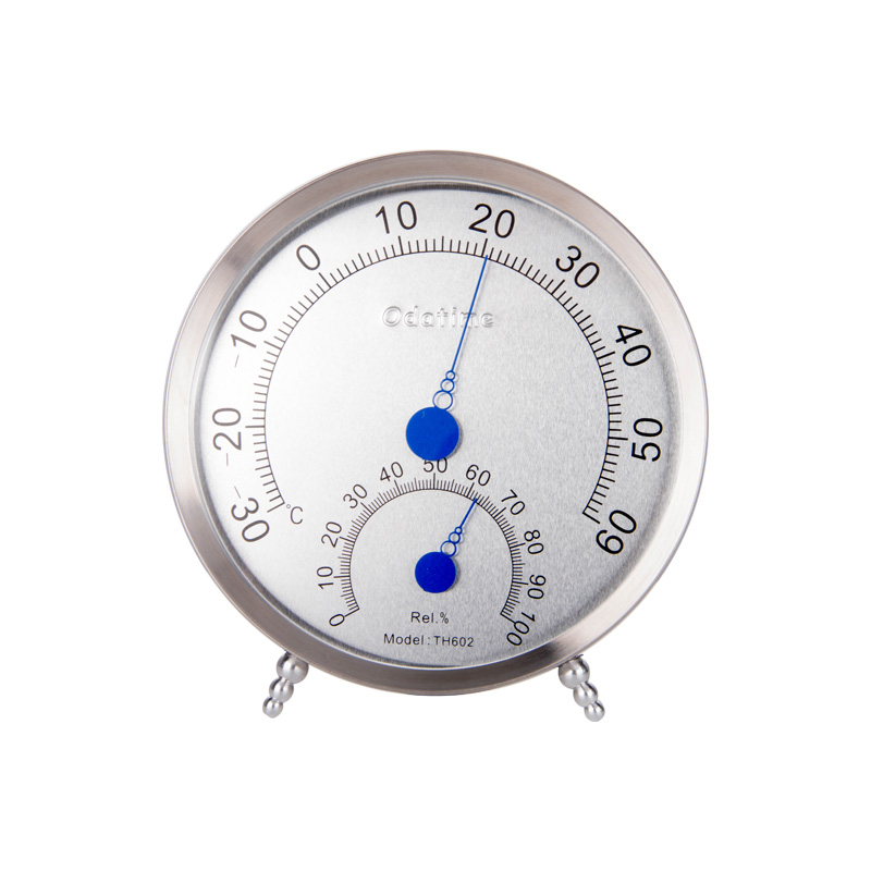 Odatime 3 Types Thermometer/Hygrometer Stainless Steel Standing/Wall Mounting Temperature Humidity Meters Instrument Tools