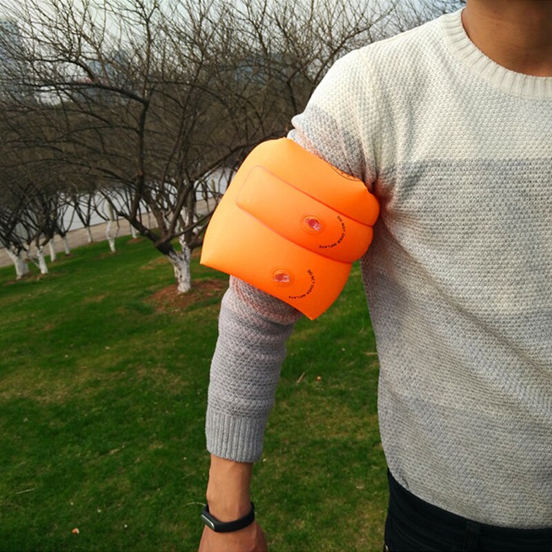 1Pair Swimming Floater Inflatable Swim Arm Band Inflatable Air Sleeves for Adults Learning Training Yellow Durable