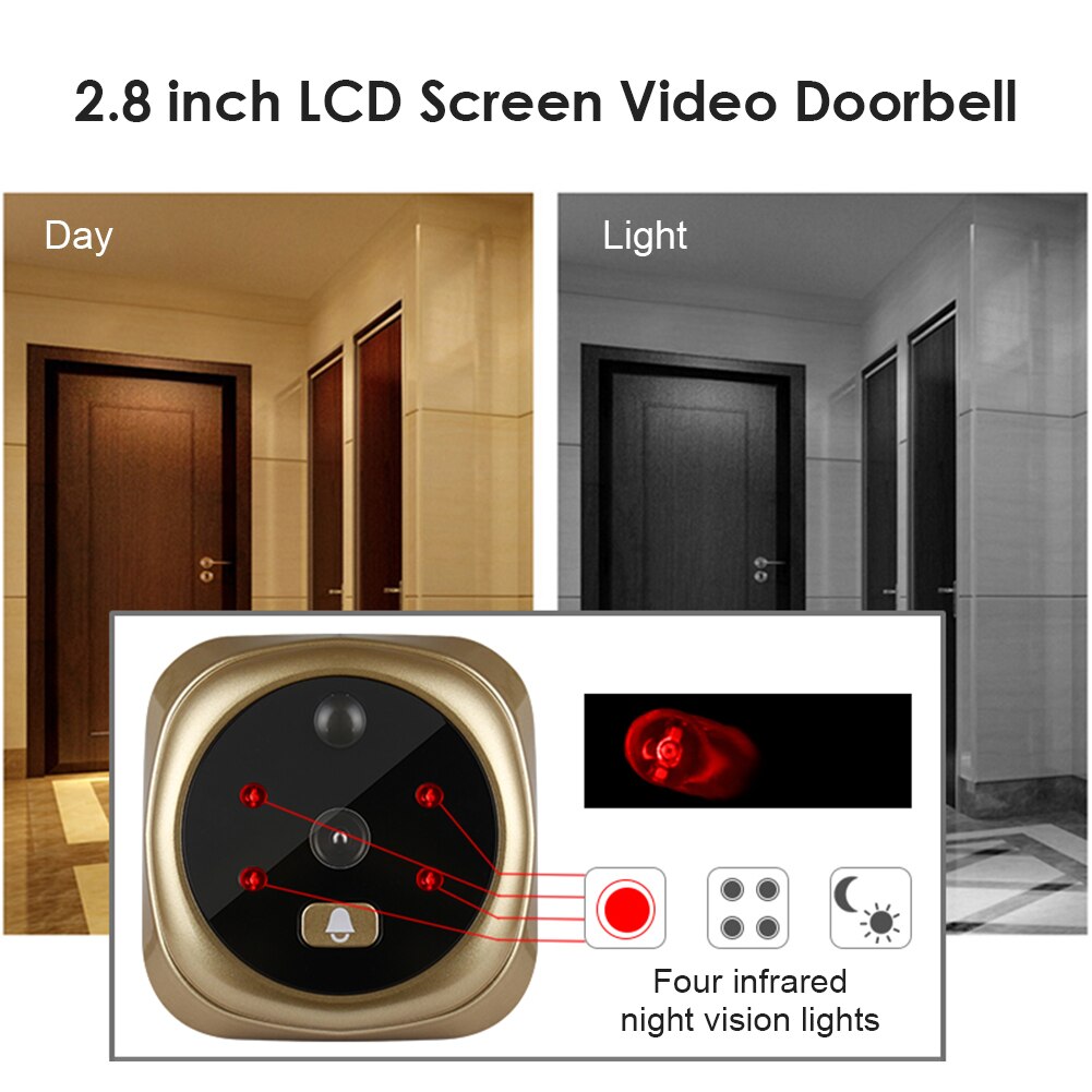 Smart IP Doorbell Video 2.8 inch LCD Digital Doorbell 1MP 160