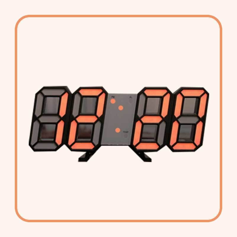 Nordic Digital Alarm Clocks Wall Hanging Watch Snooze Function Table Clock Calendar Thermometer Display Office Electronic Watch: 02