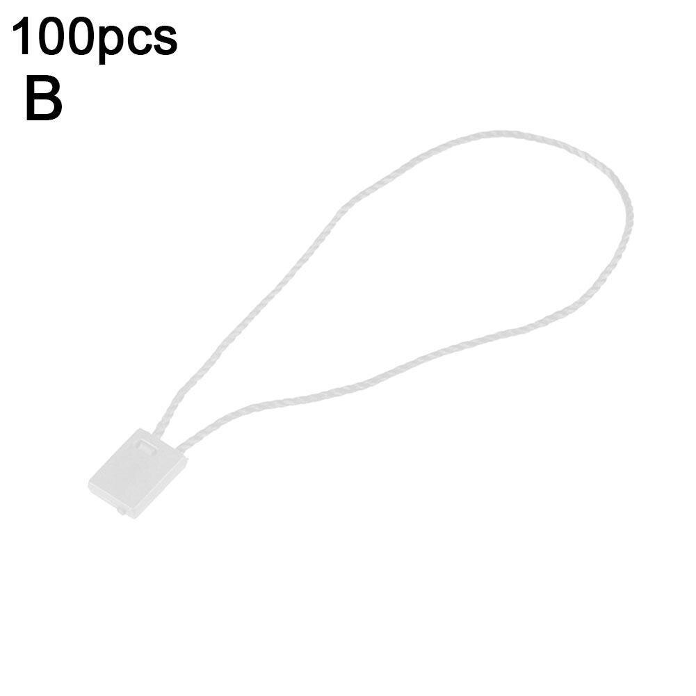 100Pcs Buckle Rope Plastic Sling Hang Tag Nylon String Set Lock Pin Snap Hook Lable Self-locking Loop Fastener Holding Tie D9M1: B
