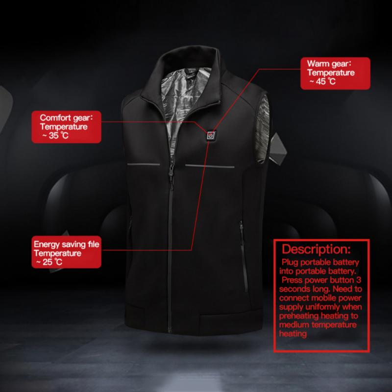 Smart heating vest Men women Vest Jacket Clothing Winter heated jacket USB heating warm vest for otudoor sport hikking