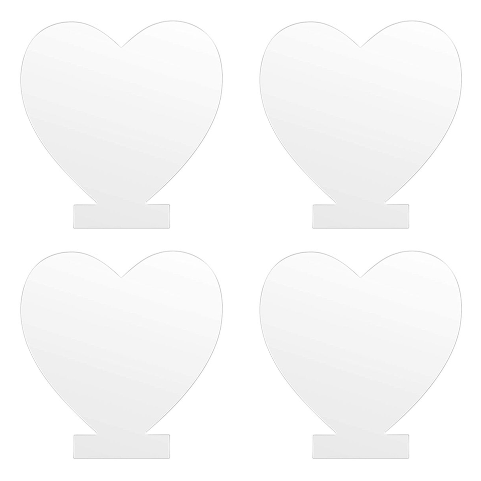 4pcs/pack Sign Craftsmanship Led Light Sheet Board Transparent DIY Display Decorative Thickened Acrylic Plate Easy Use Party: Heart Shape