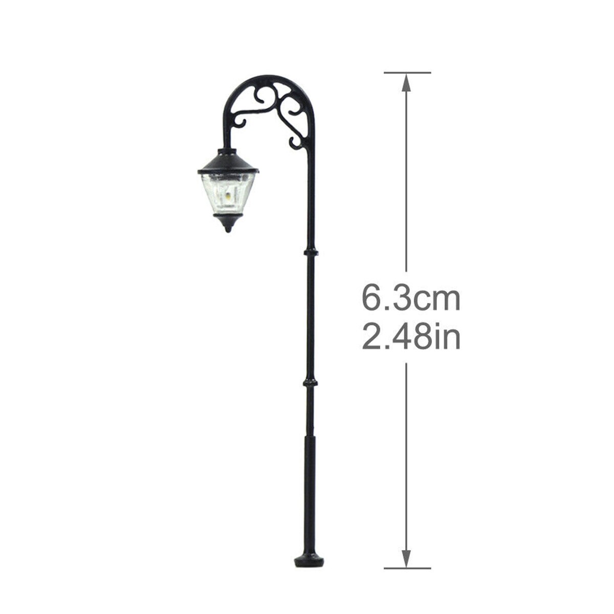 5/10 stk 1:87 ho skala retro modell gatelykt layout lyktestolpe hage landskap lys jernbane tog lampe mikro landskap dekor
