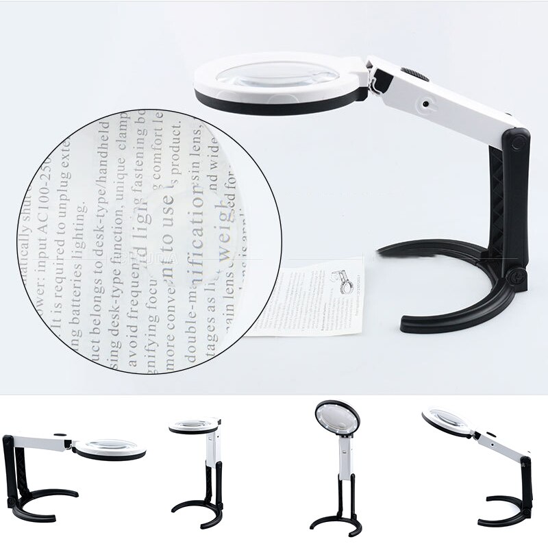 Förstoringsglas pannband glasögon skrivbordslampa hopfällbar led-ljus läslampa för klocka elektronisk reparation och juvelerare: 4