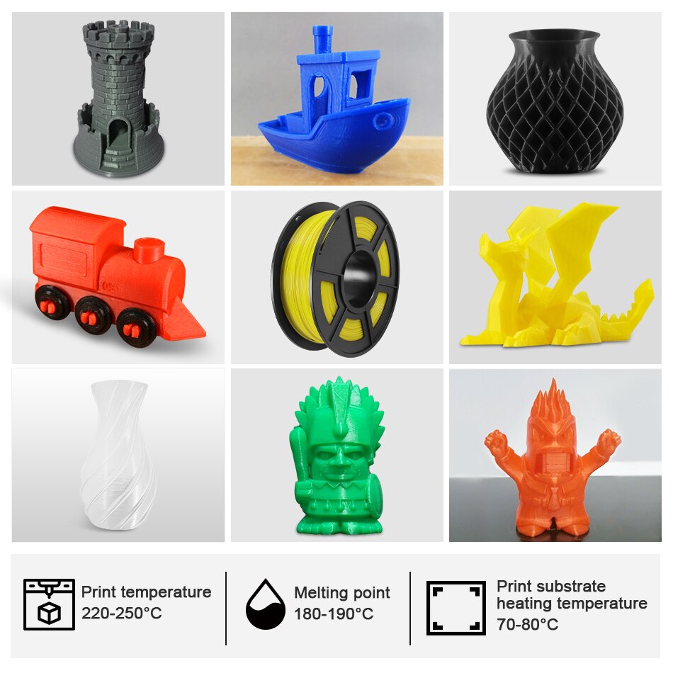 PETG 1.75mm Filament Tolerance +/-0.02mm 1kg 2.2lbs 3D Printer Filament s Spool For Creation DIY With Fast