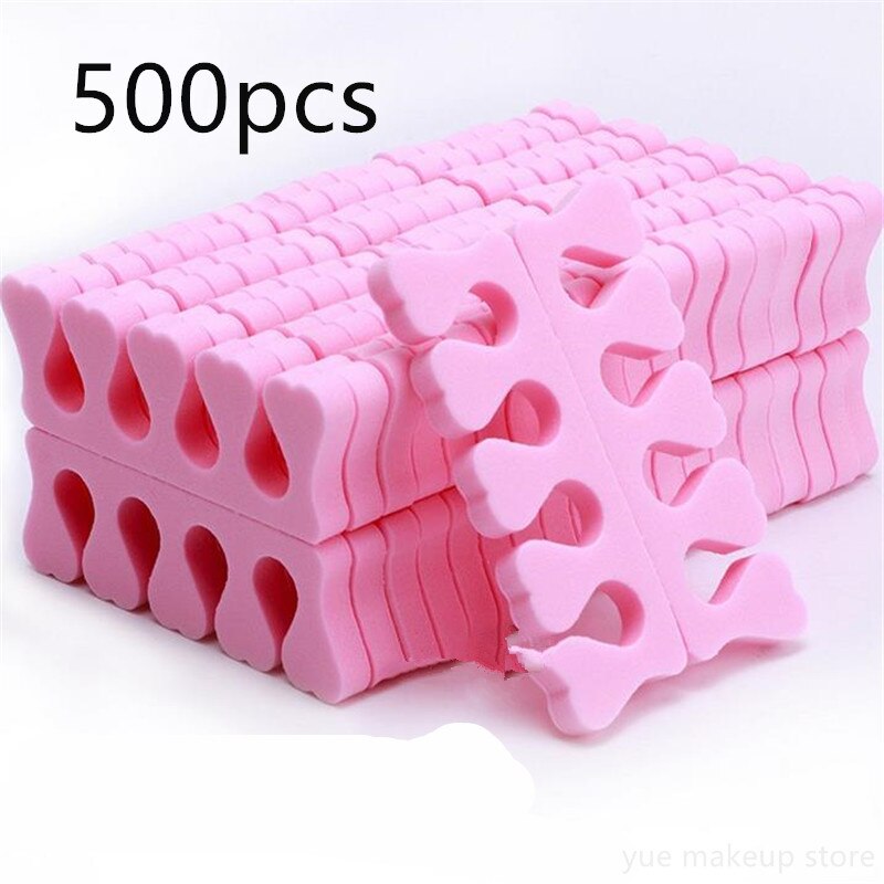 100/200/500pcs Soft Foam Pedicure Toe Separators Nail Art Finger Separators Toe Stretcher For Toe & Finger 20#: 500pcs pink