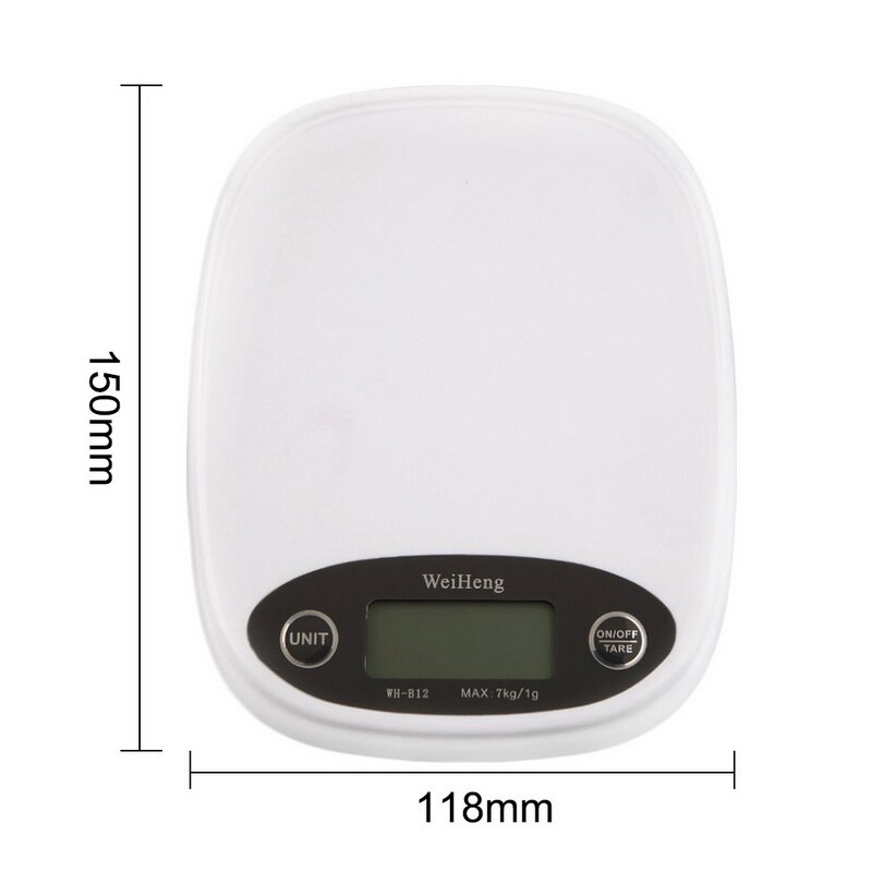 Balanza Digital Premium de 7kg/1g 3kg balanza electrónica LED retroiluminada pantalla Digital Balanza de alimentos 0,1g Oval: A1 7kg 0.1g