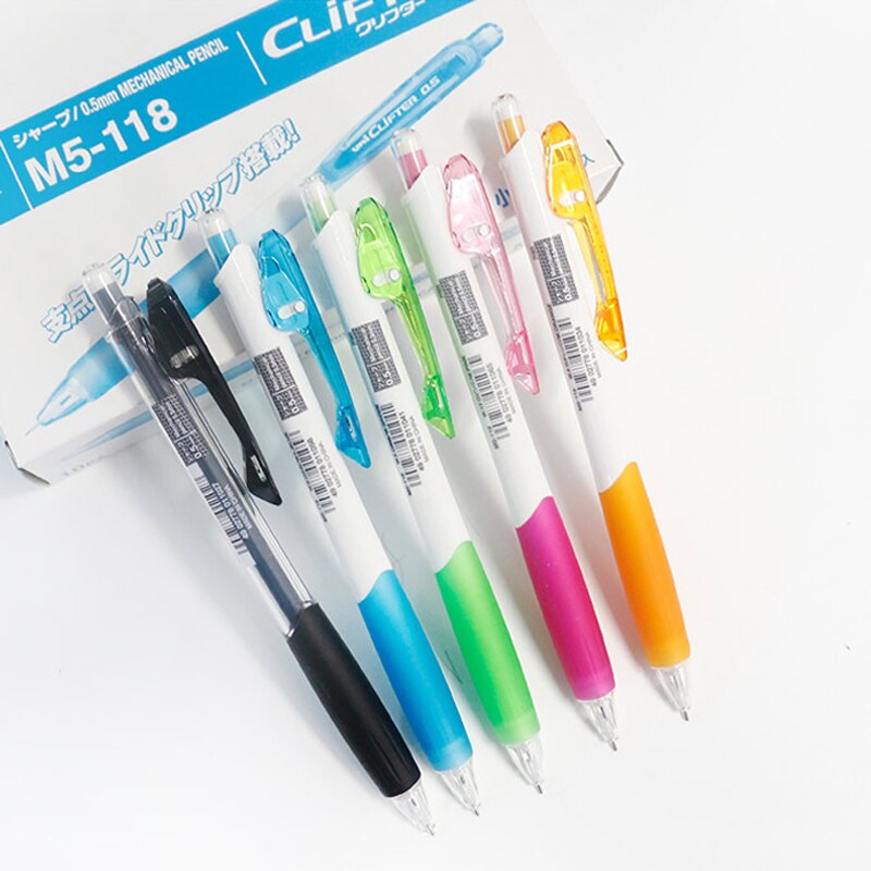 Portalápices mecánico japonés UNI de 0,5mm, M5-118 de lápiz de Color para la escuela, suministros de escritura de oficina, 6 colores disponibles, 1 unidad