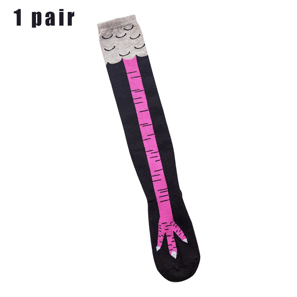 1Pair Funny Chicken Knee Length Socks Thigh High Stocking Cartoon Animal Paw Toe Feet Fitness Socks Winter Autumn: Deep Sapphire