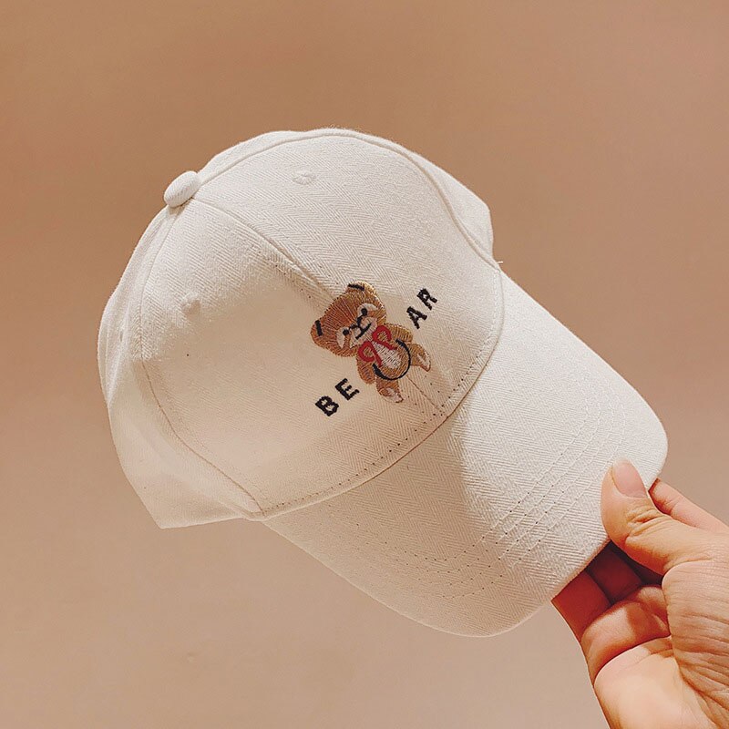 Mignon dessin animé ours enfants casquette de Baseball printemps été bébé garçons filles chapeau en plein air réglable Snapback enfants plage casquette de soleil: white