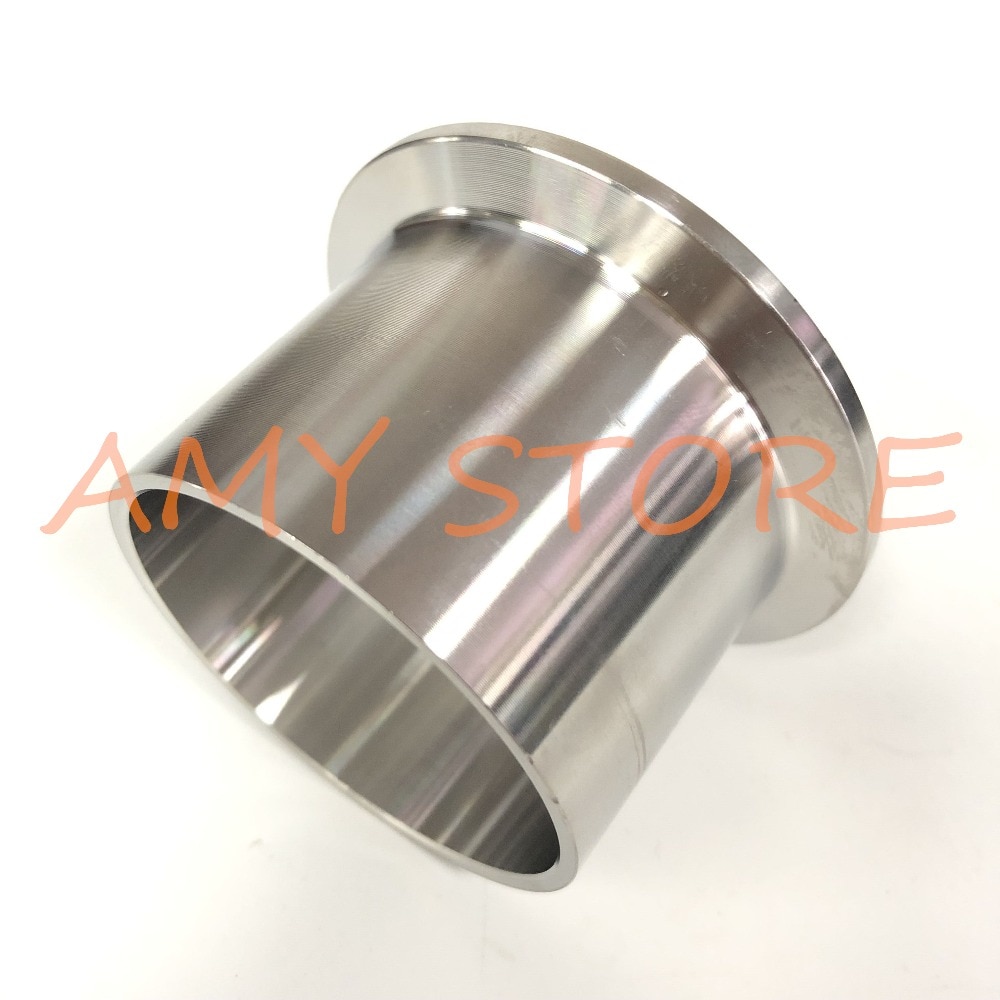 51mm 2" Tube OD x 2" Tri Clamp x 40mm Height SS304 Stainless Steel Sanitary Weld Ferrule Connector Pipe Fittings Ferrule OD:64mm