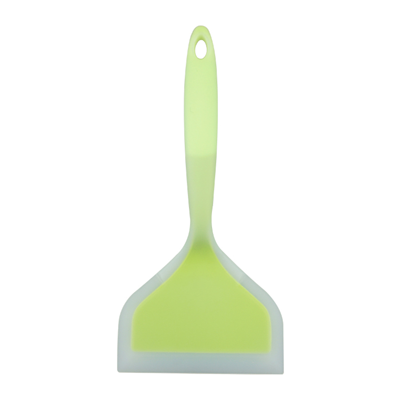 Silicone Kitchen Ware Cooking Utensils Spatula Beef Meat Egg Kitchen Scraper Wide Pizza Cooking Tools Shovel Non-stick Spatula: Green