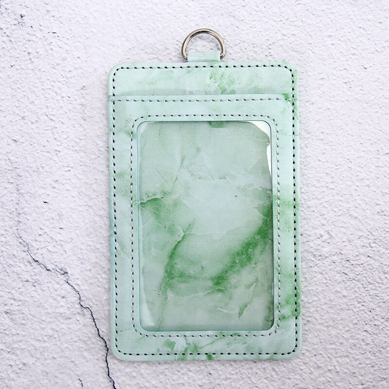 Pu marmo stile porta carte di credito borse donna moda uomo ID carte di credito protezioni borse borsa porta biglietti da visita portafogli: Green   No String