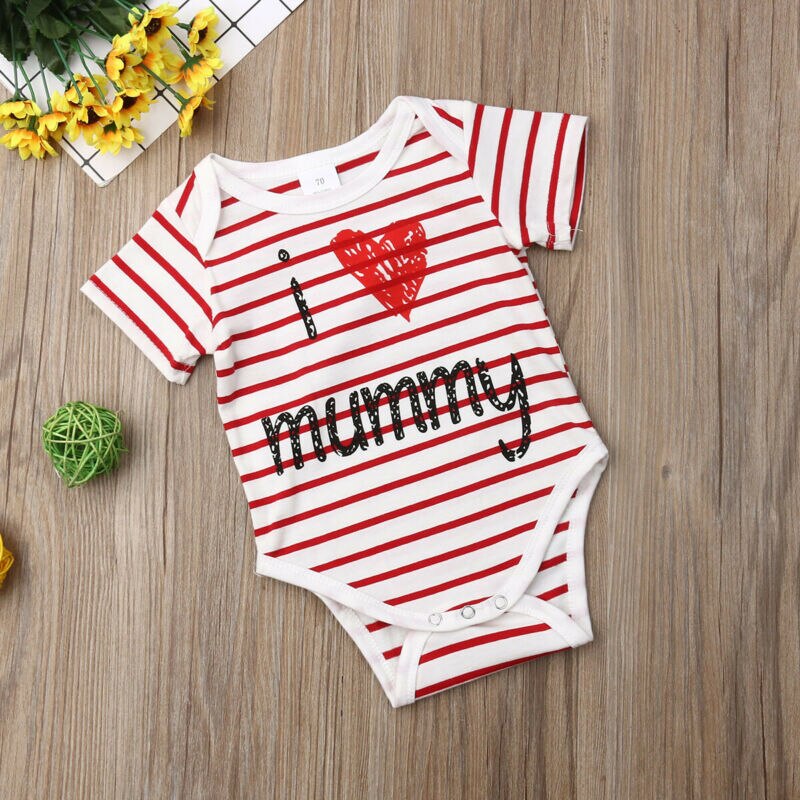 Ich liebe Papa/Mutter kleinkind Baby jungen mädchen bodys valentinstag kleidung sommer kurzarm buchstaben drucken baumwoll-Overall