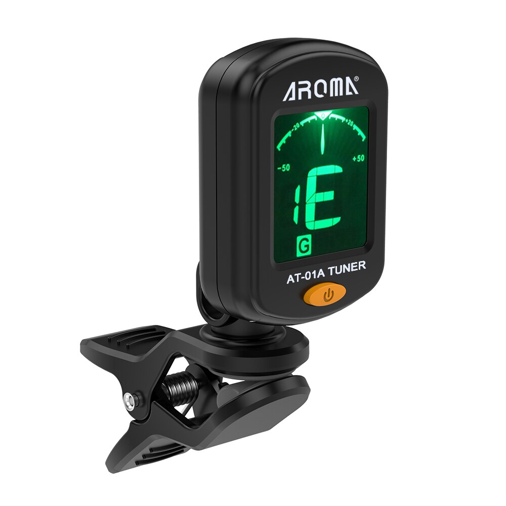 Aroma AT-01A Gitaar Tuner Draaibare Clip-On Tuner Lcd Display Voor Chromatische Akoestische Gitaar Ukulele Gitaar Accessoires