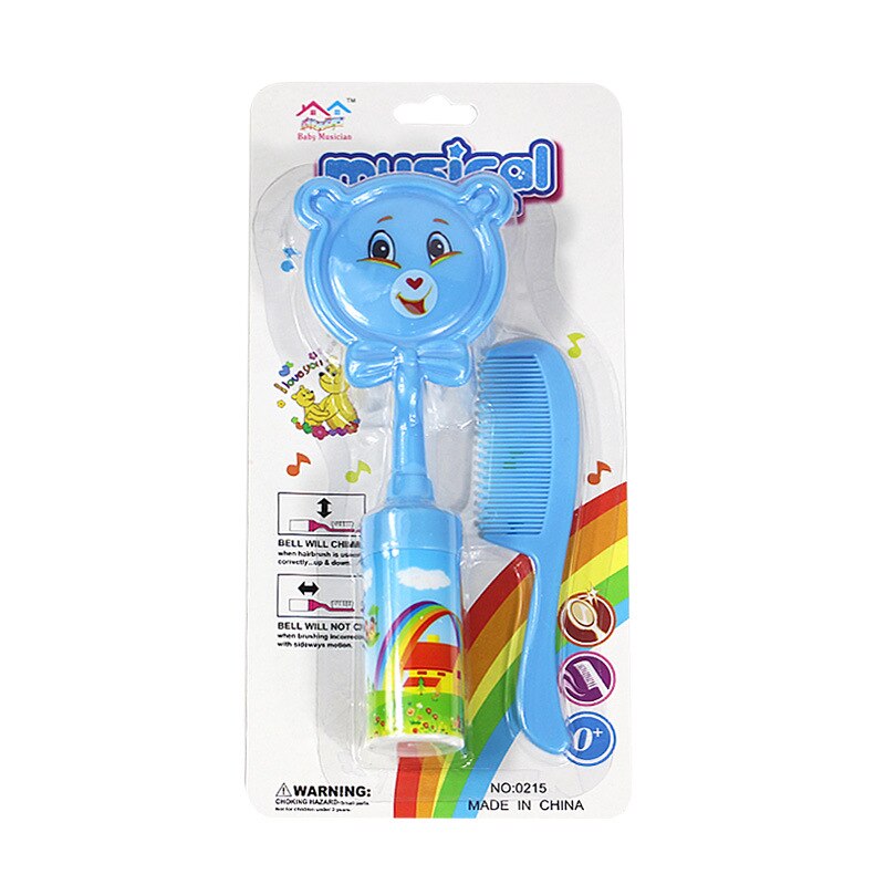 Baby Cartoon Comb Brush Supplies Bathing Washing Hair Soft Bristle Safe Head Massage Baby 2Pcs/Lot Wash Nursing Hair Brushes: Blue