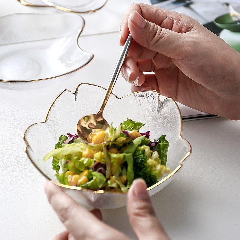 Cuenco de vidrio con patrón de martillo europeo de , cuenco de arroz para casa, cuenco de ensalada, pastel de frutas, plato de postre