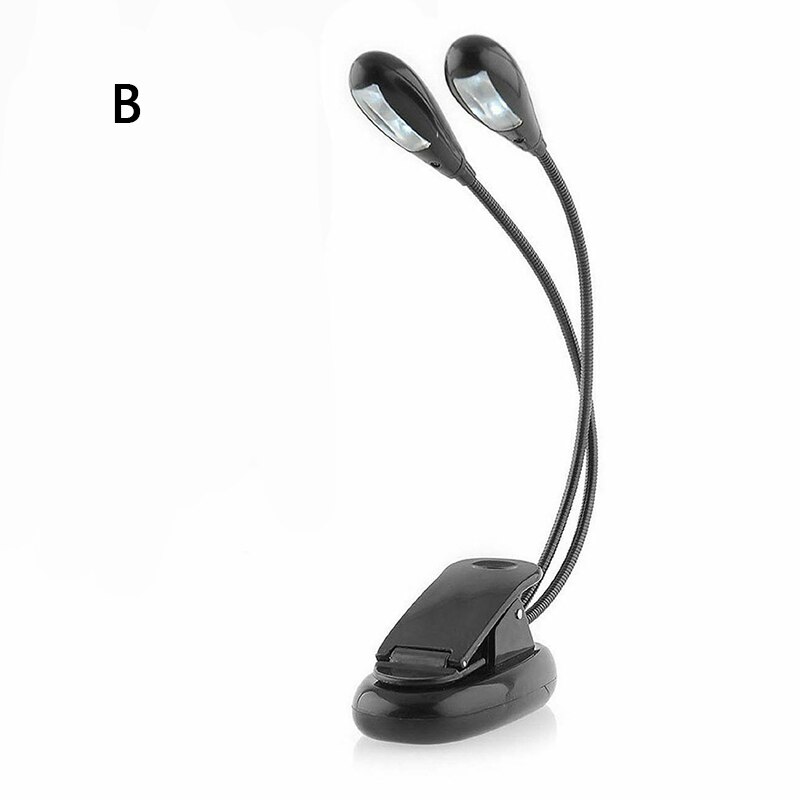 USB Double Pole LED Desk Lamp Mini Eye-care Table Lamp Dual Flexible Double Goosenecks Clip-on Arm Study&Music Desk Light: B