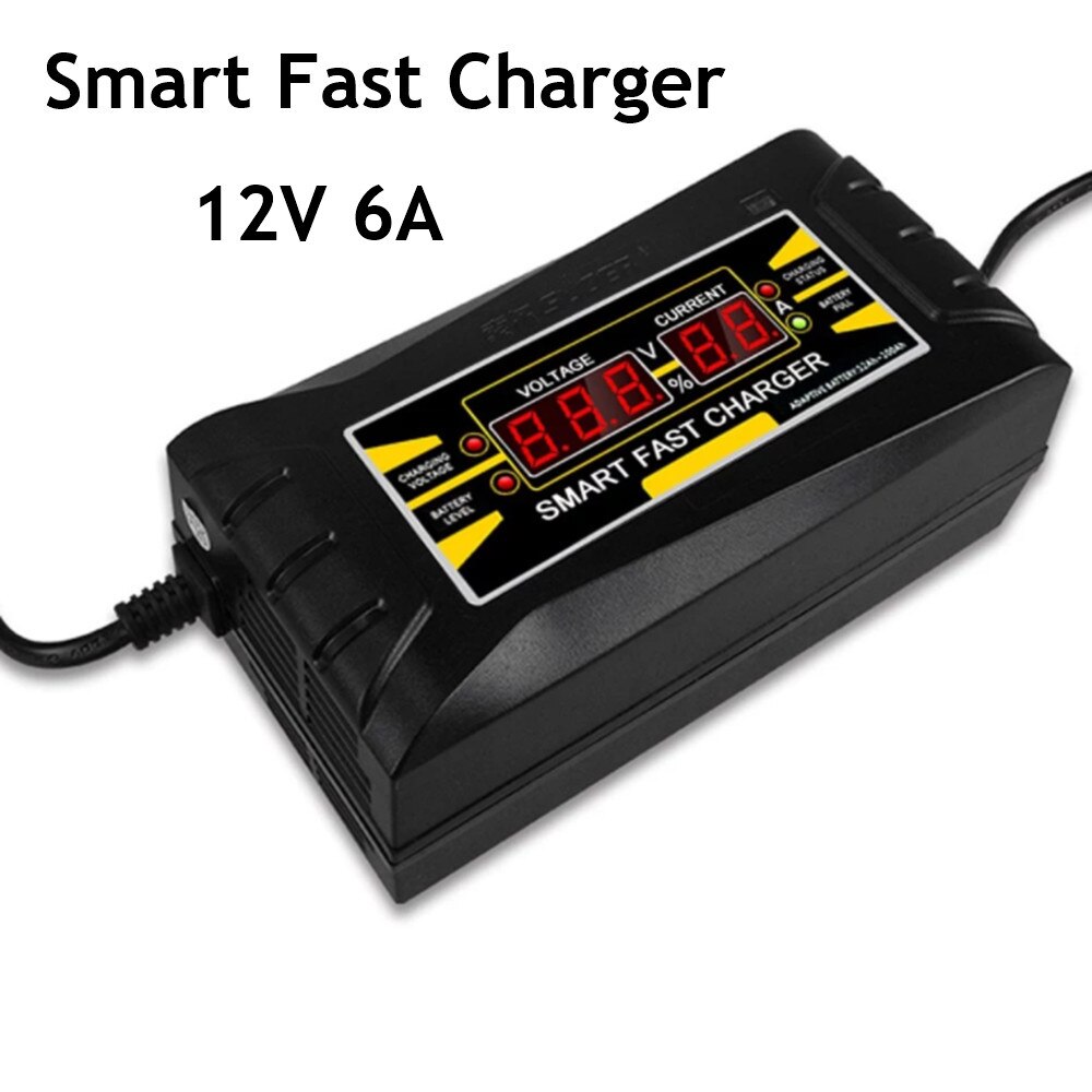 Car Battery Charging Units Automatic Car Battery Charger Jump Starter Wire 150V-250V To 12V 6A EU Car Charger For Car Battery