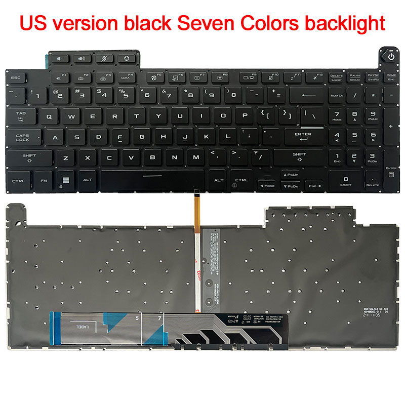 Yhdysvaltain taustavalaistu näppäimistö asus tuf gaming  f15 fx507zr fa507 fa507r fx707 fx517 ga507 -vaihtonäppäimistöille 6913 us 00 v210846 ds 1: Ruskea