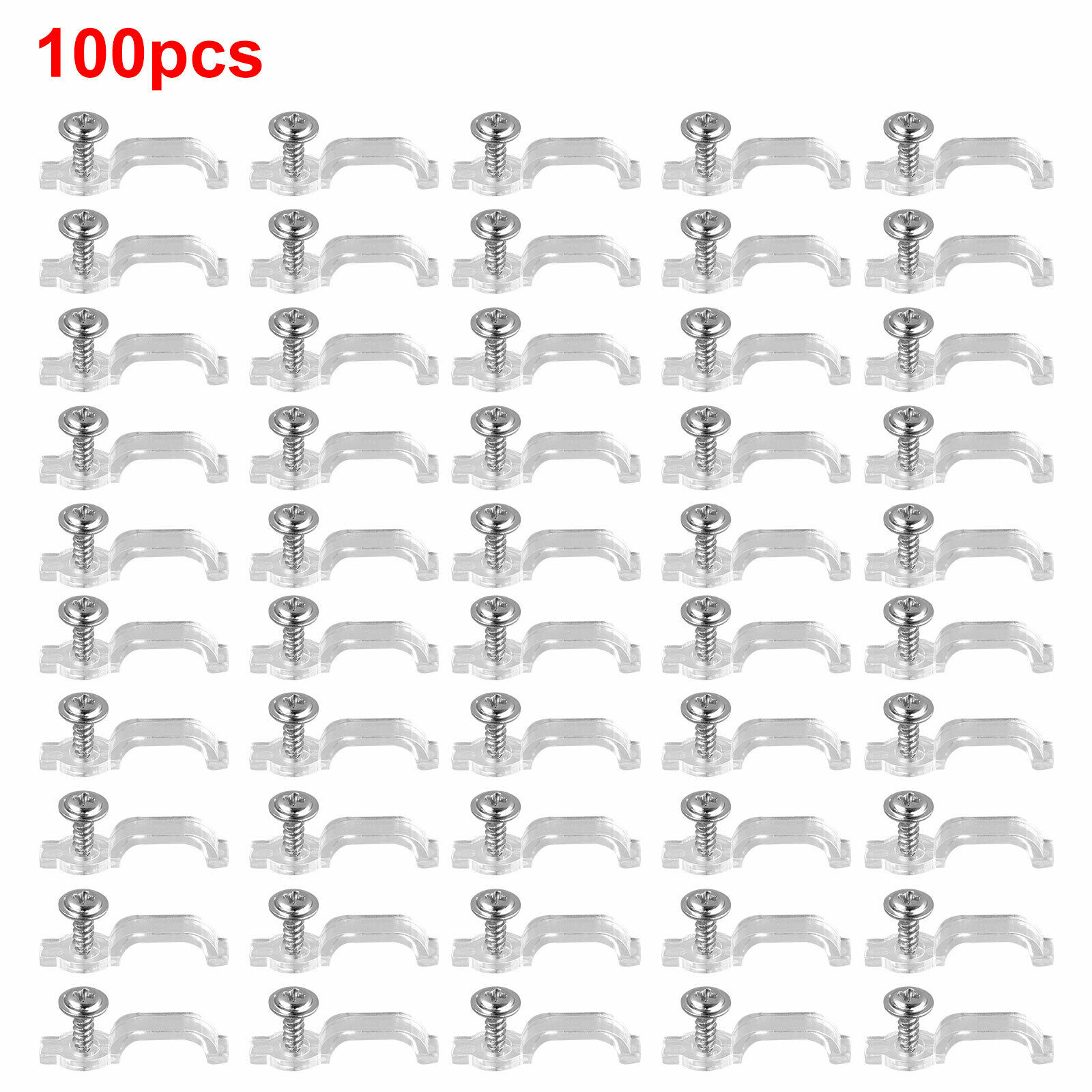 50/100 monteringsbraketter klips ensidig festeklips til 5050 ledet stripe lysstang lett å skjule seg selv i synlig sikt: 100 stk