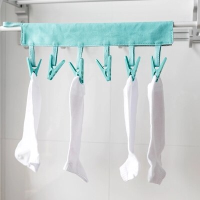 Cabides de tecido criativo portátil Dobrável de viagem toalha de secagem clipes mini Casa de Banho conjunto de roupas lavanderia pasta prendedor de roupa